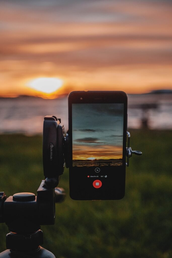 smartphone, sunset, video